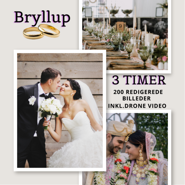 Bryllup foto inkl drone video